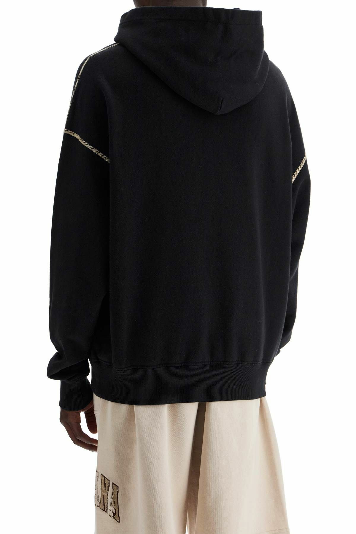 DOLCE & GABBANA oversized hoodie with hood and logo print Black