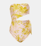Zimmermann Golden Scarf cut-out floral swimsuit
