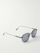 Zegna - D-Frame Acetate and Silver-Tone Sunglasses