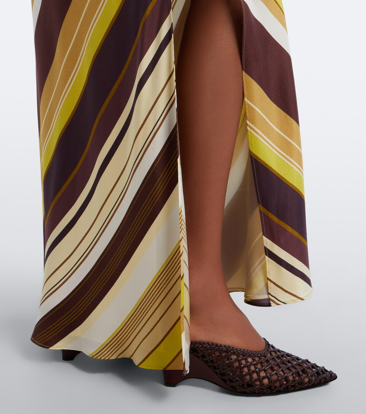 SIR Striped silk maxi dress