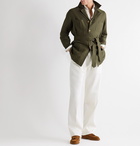 De Petrillo - Belted Linen Blazer - Green