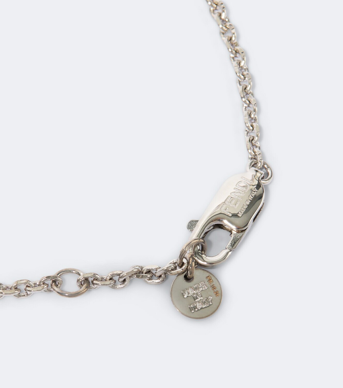 Fendi FF crystal-embellished pendant necklace