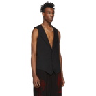 Yohji Yamamoto Black Peaked Lapel Vest