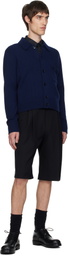 Dries Van Noten Navy Wool Cardigan