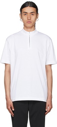 HELIOT EMIL White Mock Neck Zip T-Shirt