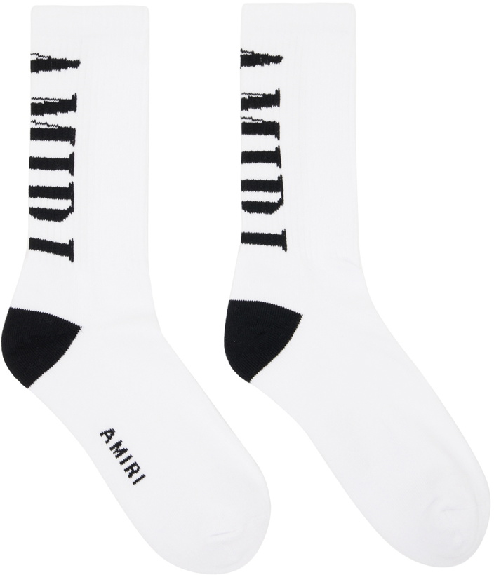 Photo: AMIRI White & Black Vertical Core Socks