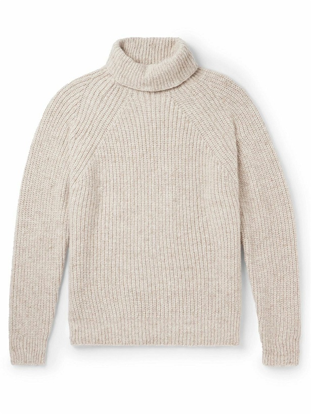 Photo: Inis Meáin - Boatbuilder Ribbed Cashmere Rollneck Sweater - Neutrals