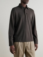 Dunhill - Cotton and Silk-Blend Piqué Polo Shirt - Brown