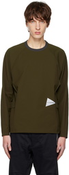 and wander Khaki Paneled Long Sleeve T-Shirt