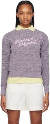 Maison Kitsuné Purple Handwriting Sweater