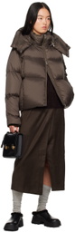 Youth Brown Wrap Faux-Leather Midi Skirt
