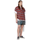 Fear of God Red Plaid Flannel Cap Sleeve Shirt