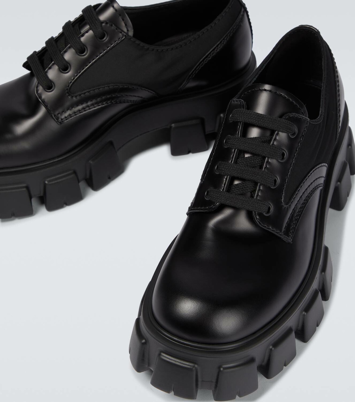 Prada Monolith lace-up leather brogues