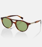 Brunello Cucinelli Sartorial Sunset round sunglasses