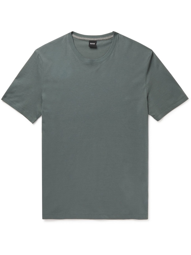 Photo: HUGO BOSS - Slim-Fit Cotton-Jersey T-Shirt - Green