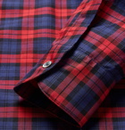 Barena - Slim-Fit Checked Cotton-Twill Half-Placket Shirt - Men - Red