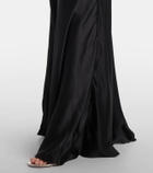 Rodarte Sequined lace-trimmed satin gown