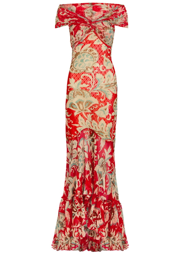 Photo: Etro Floral Print Lace Maxi Dress Multicoloured