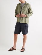 OFFICINE GÉNÉRALE - Jay Garment-Dyed Lyocell Drawstring Shorts - Blue