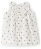 Bonpoint Baby White Cotton Printed Dress