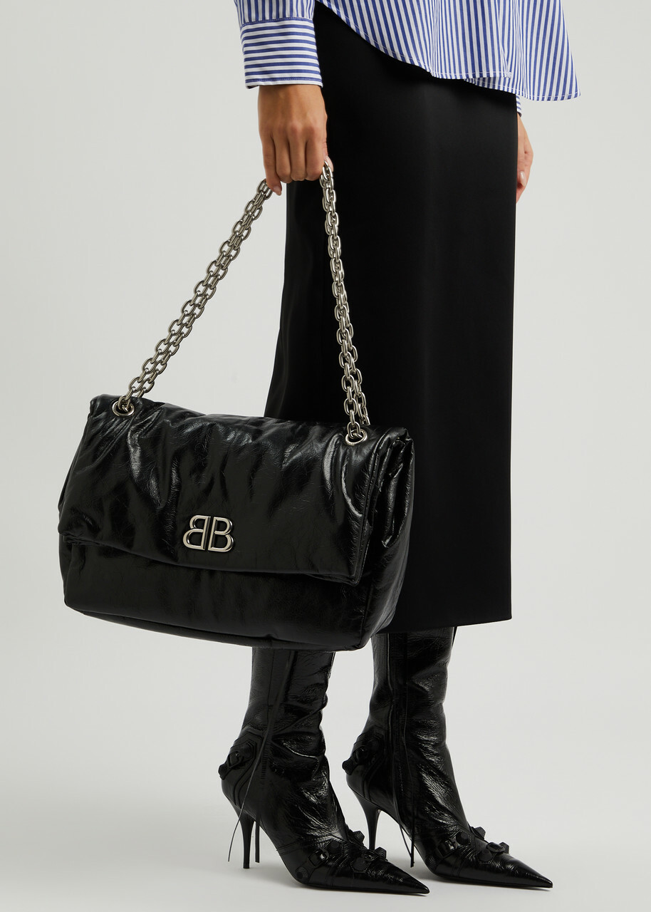 Balenciaga Monaco Medium Leather Shoulder bag - Black - One