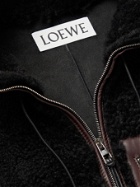 Loewe - Leather-Trimmed Shearling Jacket - Black