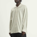 Homme Plissé Issey Miyake Men's Stripe Long Sleeve Shirt in Green