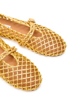 Alaïa Braided Metallic Leather Ballet Flats Gold