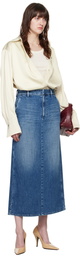 Valentino Blue Faded Denim Maxi Skirt