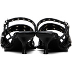 GANNI Black Buckle Strap Mule Heeled Sandals