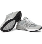 New Balance - M990v5 Suede and Mesh Sneakers - Gray