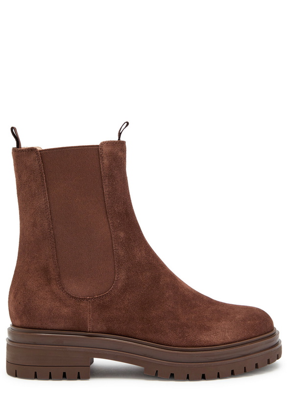 Photo: Gianvito Rossi Chester Suede Chelsea Boots Brown