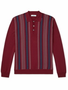 Mr P. - Striped Cotton Golf Polo Shirt - Red