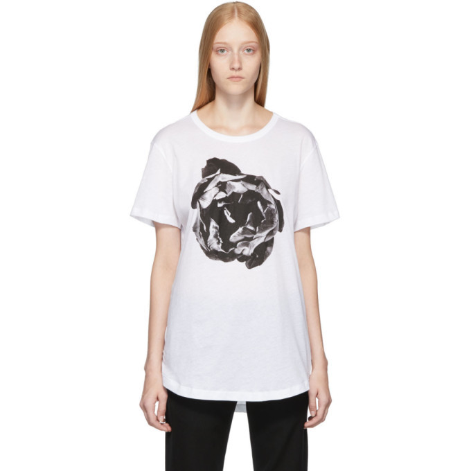 Ann Demeulemeester White Flower Print T-Shirt Ann Demeulemeester