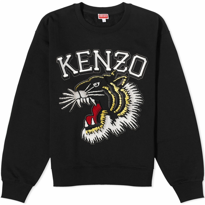Photo: Kenzo Paris Men's Kenzo Tiger Varsty Classic Crew Sweat in Black