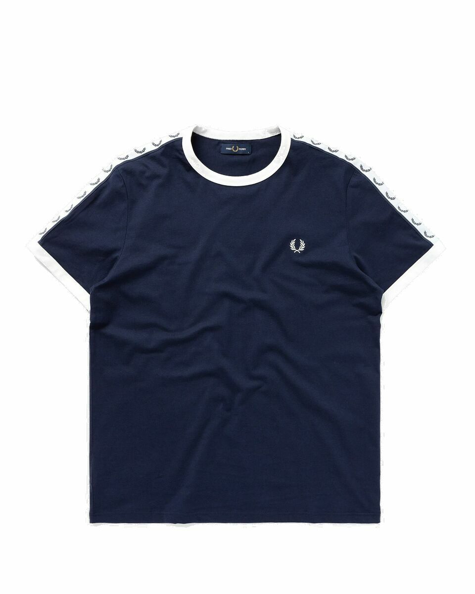 Photo: Fred Perry Taped Ringer T Shirt Blue - Mens - Shortsleeves