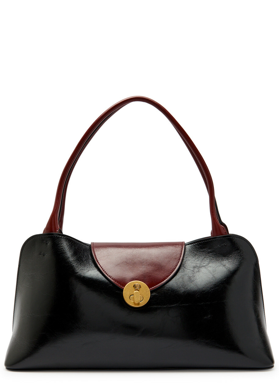 Versace Medium Glossed Leather Shoulder bag - Black - One Size