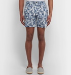 Club Monaco - Baxter Slim-Fit Floral-Print Linen and Cotton-Blend Twill Shorts - Blue