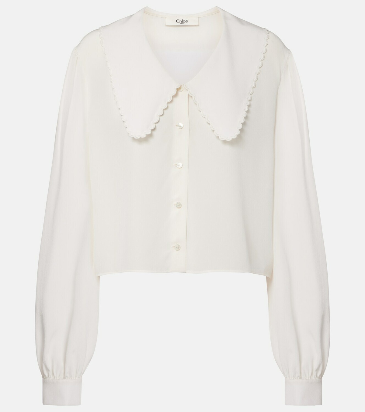 Chloé Scalloped silk shirt