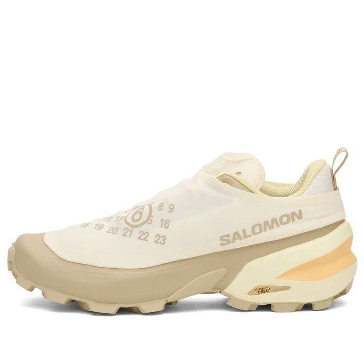 Photo: MM6 Maison Margiela Men's x Salomon Sneaker in Vanilla Ice/Eucalyptus/Transparent Yellow