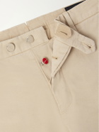 Kiton - Straight-Leg Lyocell-Blend Trousers - Neutrals