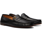 Versace Black Guanto Leather Loafers