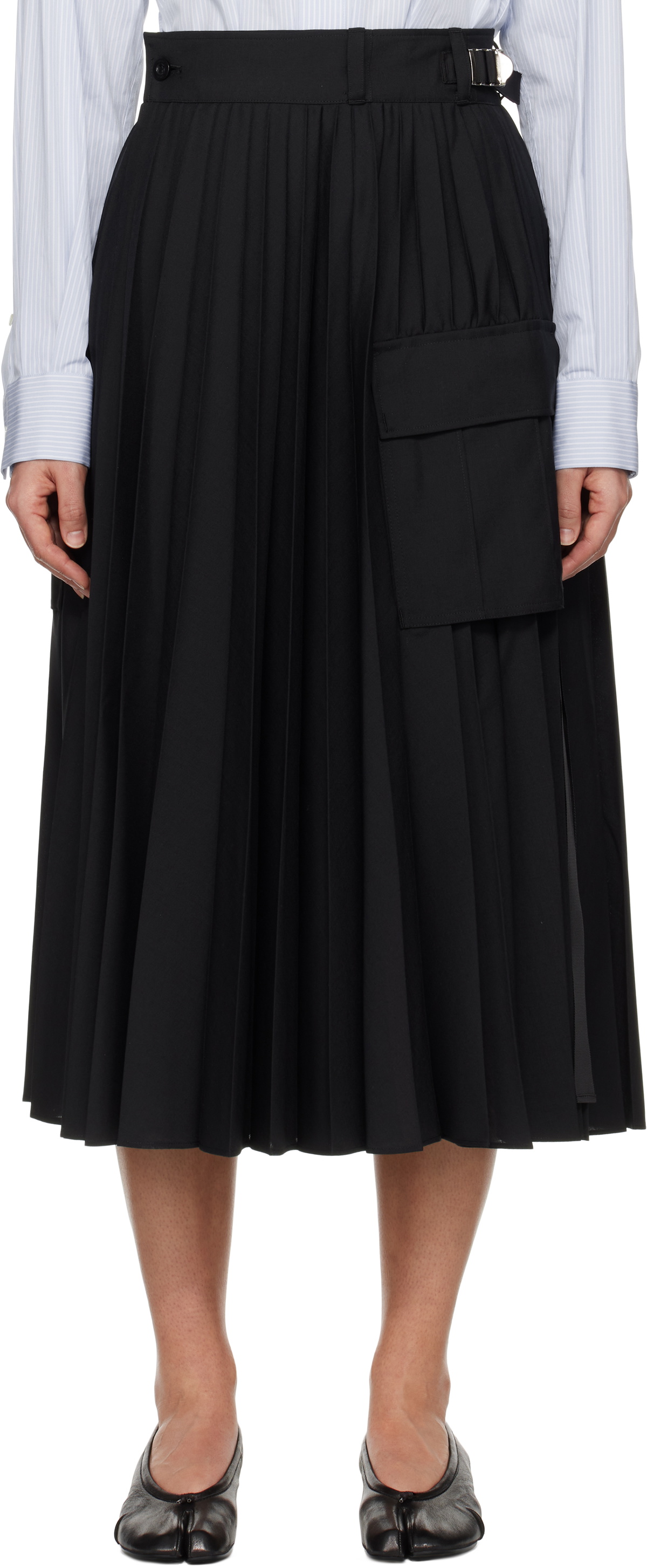 【期間限定送料無料】 sacai: SSENSE | Skirt Midi Suiting Black スカート