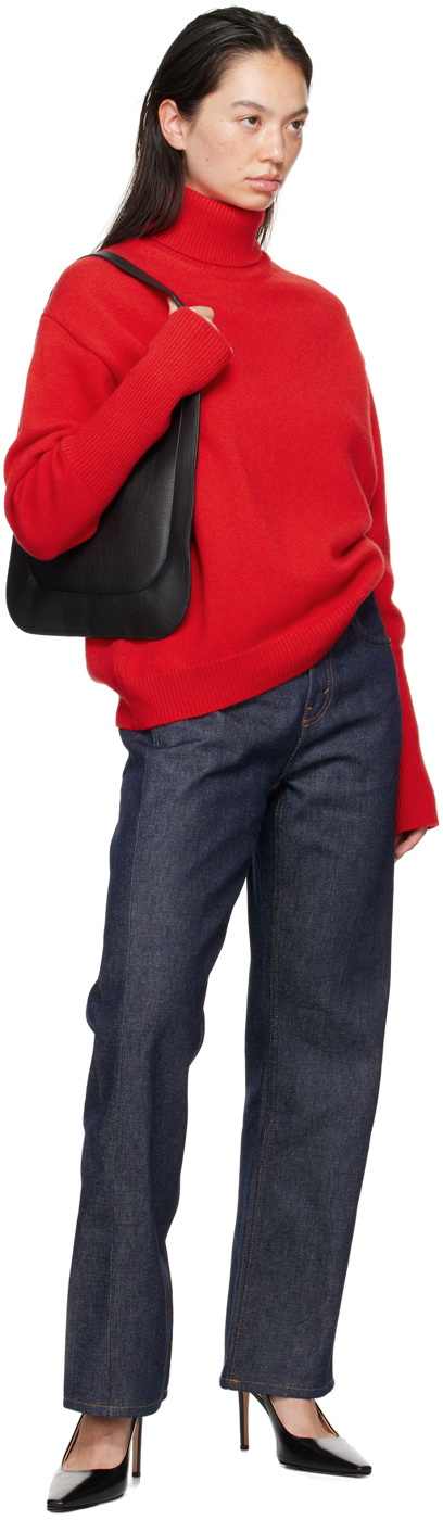 BITE Red Fine Wool Knit Turtleneck