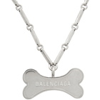 Balenciaga Silver I LOVE PETS Bone Necklace