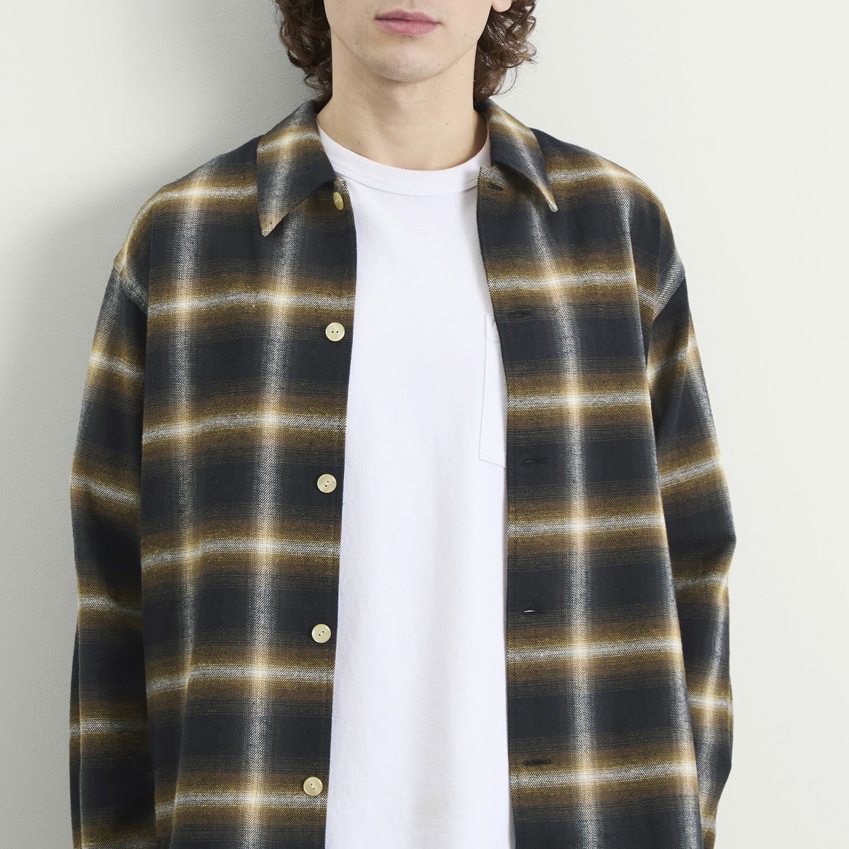 Second/Layer Men's Second Layer Logan Ombre Long Sleeve Check Shirt in Olive Check