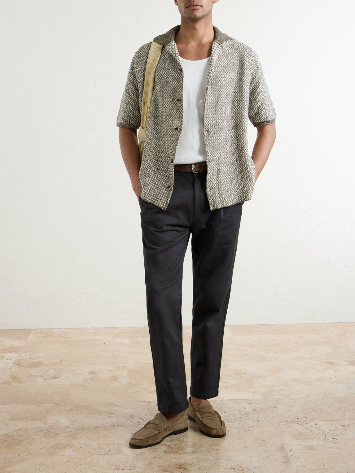 Mr P. - Daniel Tapered Pleated Cotton-Canvas Trousers - Gray