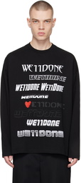 We11done Black Love Long Sleeve T-Shirt