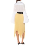 Loewe Pleated georgette asymmetric midi skirt
