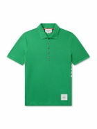 Thom Browne - Logo-Appliquéd Striped Cotton-Piqué Polo Shirt - Green
